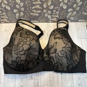 NWOT Cacique 40DDD Underwire Bra Lightly Lined Full Coverage Lace Satin Support